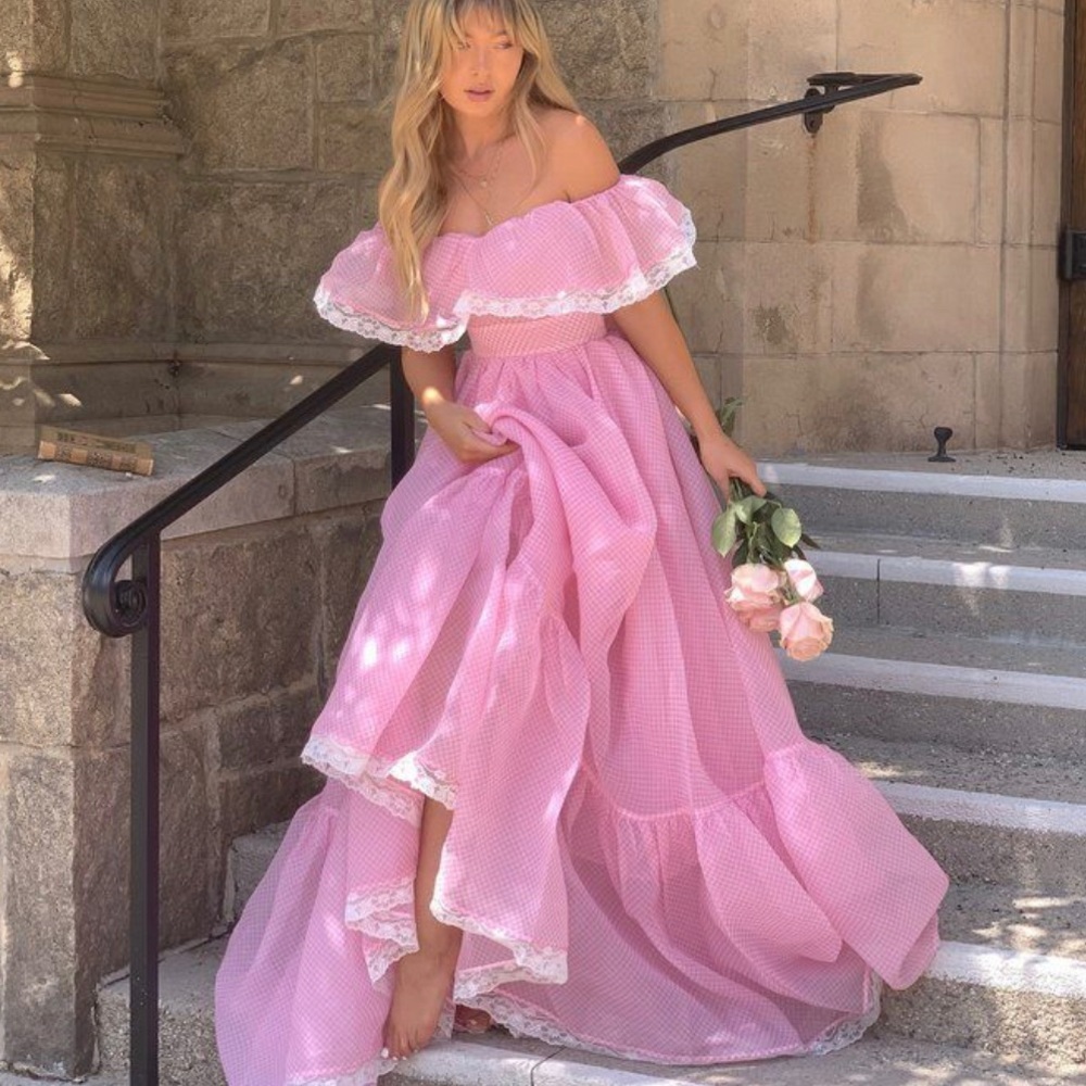 Selkie Pink Off-Shoulder Dress